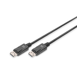 Câble de connexion DIGITUS DisplayPort 5m (avec verrou, Full HD 1080p, noir, AK-340100-050-S)