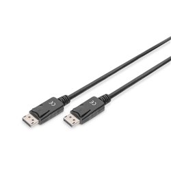 Câble de connexion DIGITUS DisplayPort 5m (avec verrou, Full HD 1080p, noir, AK-340100-050-S)