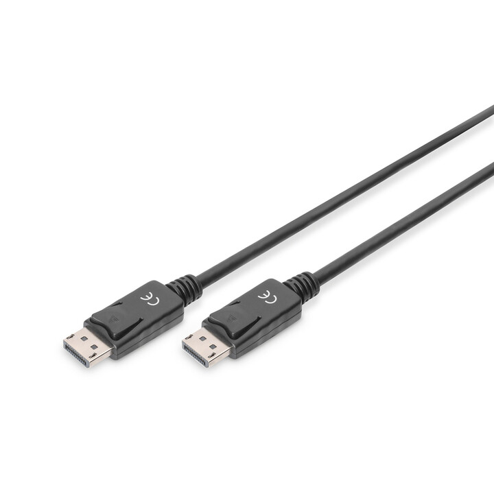 DIGITUS DisplayPort-Anschlusskabel 5m (m/Verriegelung, Full HD 1080p, Schwarz , AK-340100-050-S)