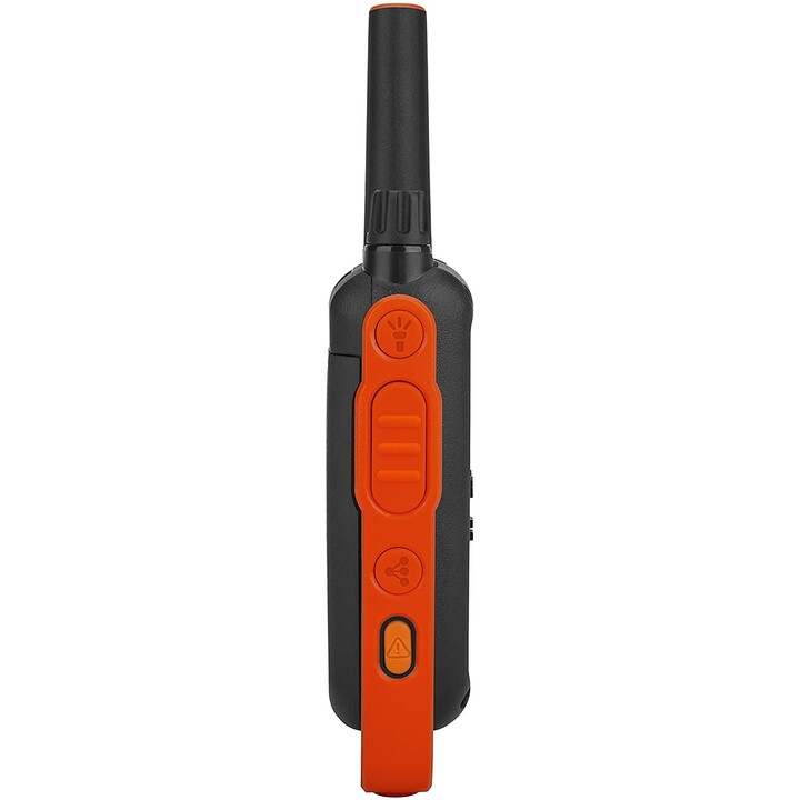 Rádio bidirecional Motorola T82 Twin Pack com 16 canais, preto, laranja
