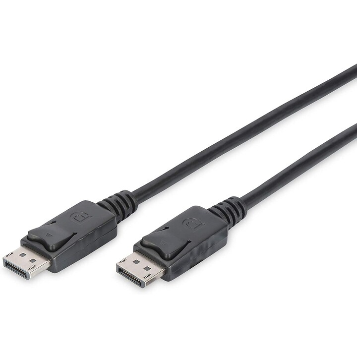 DIGITUS DisplayPort-Anschlusskabel 5m (m/Verriegelung, Full HD 1080p, Schwarz , AK-340100-050-S)