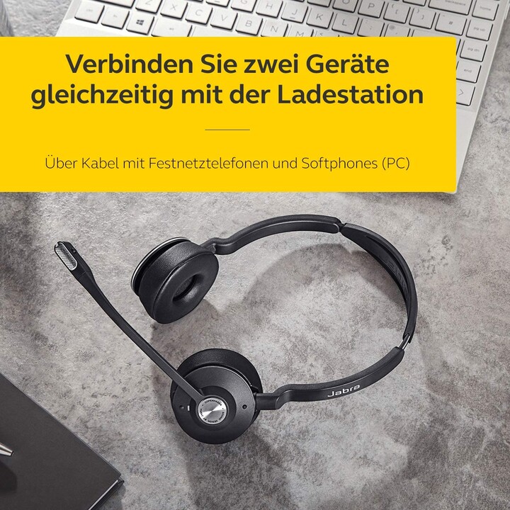 Jabra Engage 65 Stereo kabelloses DECT Headset mit Ladestation 9559-553-111