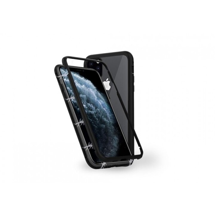 Estojo de vidro duplo temperado Ozone Magnetic 9H para iPhone 11 Pro - Preto