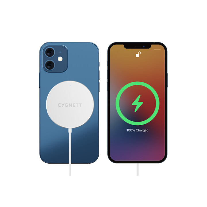 Cygnett MagCharge cable de carga inalámbrica magnética 1,2 m blanco