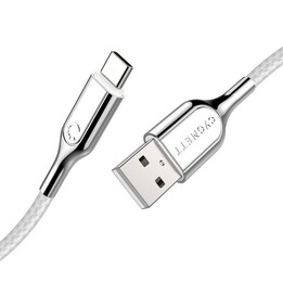 Cabo blindado 3.1 USB-C para USB-A (3Amp / 60W) 1M-Branco