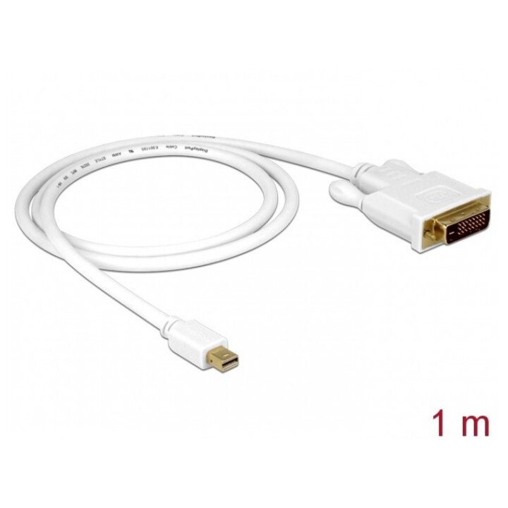 Cable mini Displayport macho a DVI 24 + 1 macho 1m - blanco