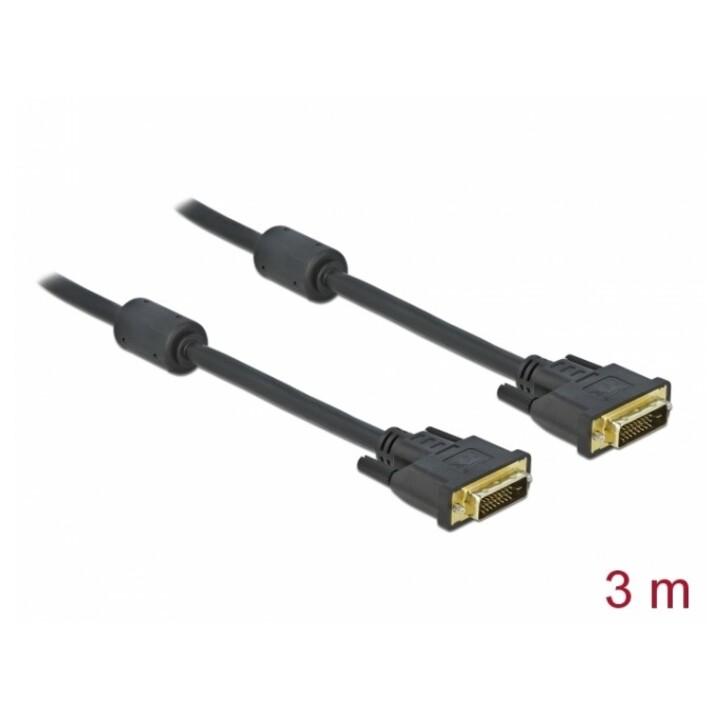 Cable DVI 24+1 male DVI 24+1 male 3 m - black