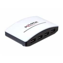 DELOCK USB 3.0 External Hub 4 Port with optional power supply black