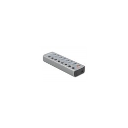 Hub USB 3.2 Gen 1 con 7 Puertos + 1 Puerto de Carga Rápida + 1 Puerto USB-Cª PD 3.0 con Interruptor e Iluminación