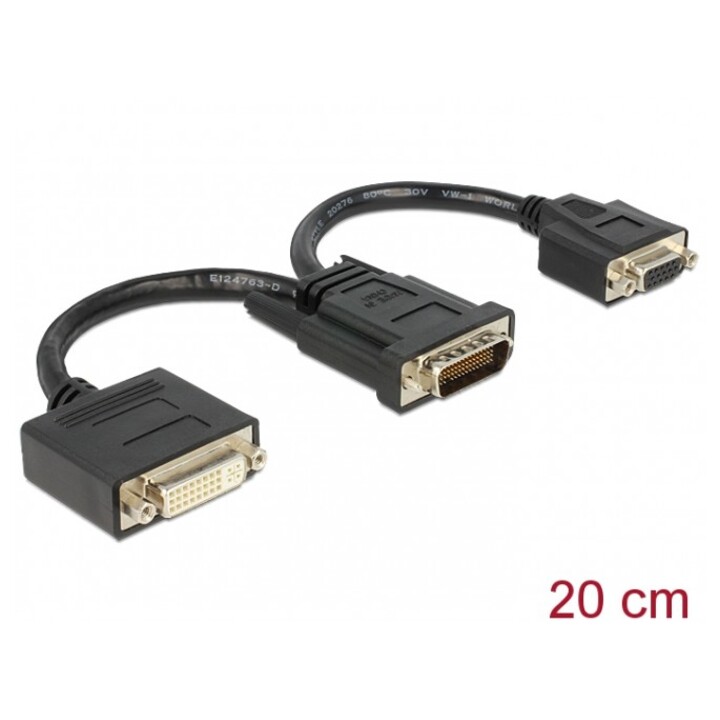 Adaptador DMS-59 macho DVI 24 + 5 hembra + VGA hembra 20 cm