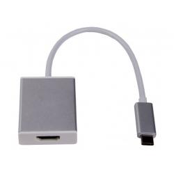 USB-C to HDMI 2.0 adapter, USB-C 3.1 to HDMI 2.0, aluminum housing, silver - Imagen 1