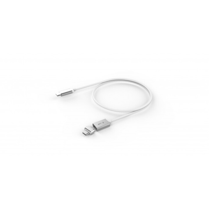 USB-C (m) to USB-C (m) Magnetic Safety Cable, up to 100W, 1.8 m, silver *New