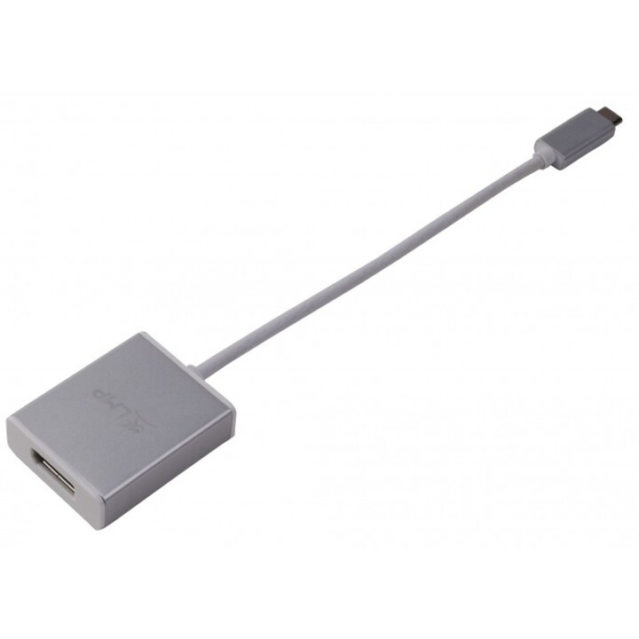 Adattatore da USB-C a DisplayPort, da USB-C 3.1 a DisplayPort, alloggiamento in alluminio, argento