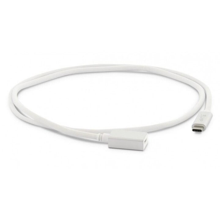 Cable de extensión USB-C (m) a USB-C (f), USB 3.1 (m) a USB-C (f), máx. 5 Gbit / s, 3A, 1 m, plateado