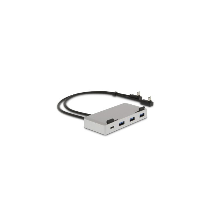 Dock di collegamento USB-C ProStand 4K, USB-C, 3x USB 3.0, HDMI, Mini-DP, Gigabit, 2x USB-C, argento