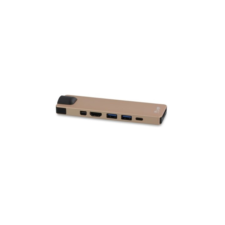 USB-C Compact Dock 4K 8 Port, HDMI, Mini-DP, Eth., USB 3.0, SD/microSD, USB-C, Alu., gold *New