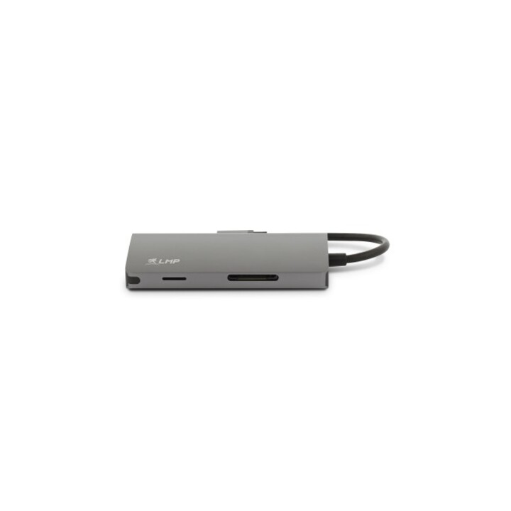 Mini Dock USB-C 8 ports avec HDMI, 3x USB 3.0, Ethernet, SD/MicroSD, chargement USB-C, Gris sidéral