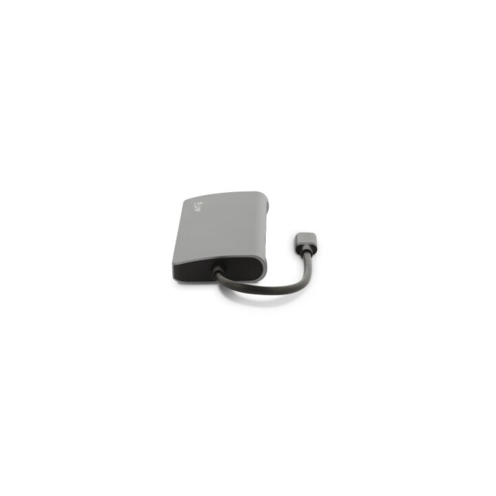 Mini Dock USB-C de 8 portas com HDMI, 3x USB 3.0, Ethernet, SD / MicroSD, carregamento USB-C, cinza espacial