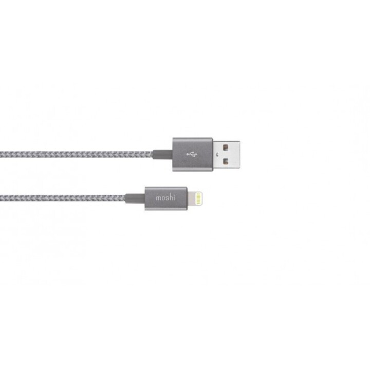 Câble de charge/synchronisation tressé durable - Câble Integra Lightning vers USB-A - Gris titane