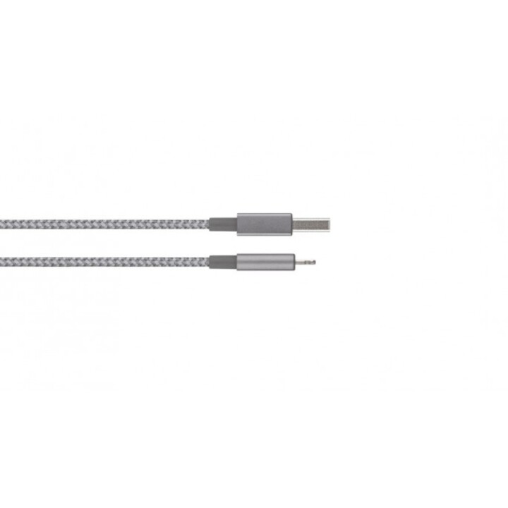 Câble de charge/synchronisation tressé durable - Câble Integra Lightning vers USB-A - Gris titane