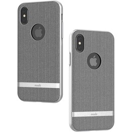 Vesta pour iPhone XS/X - Housse textile - Gris Chevrons