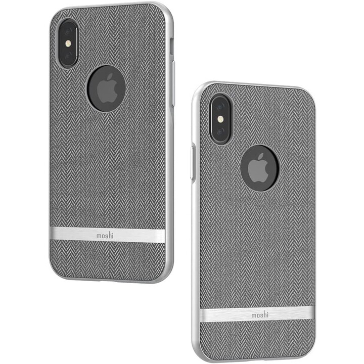 Vesta para iPhone XS / X - Capa têxtil - Herringbone Grey