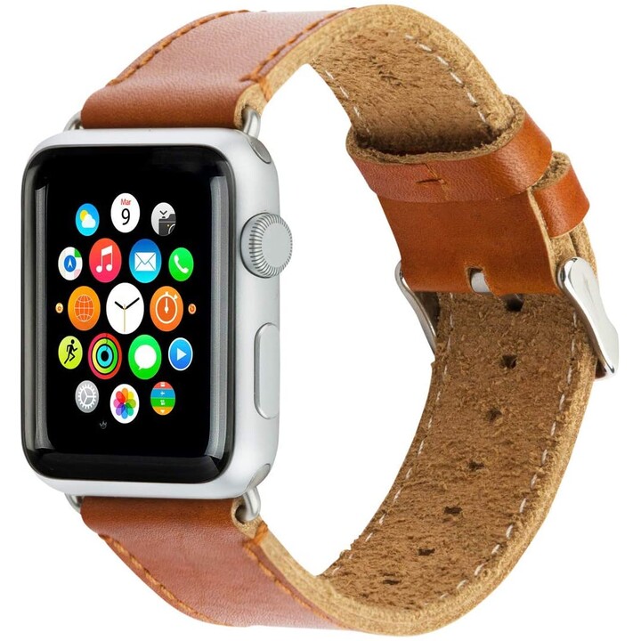 Copenhagen - Watch Strap 42/44 mm - Dark Saddle Brown/Silver