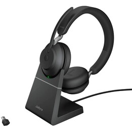 Jabra Evolve2 65 UC Stereo Bluetooth On-Ear Headset mit Ladestation schwarz 26599-989-988