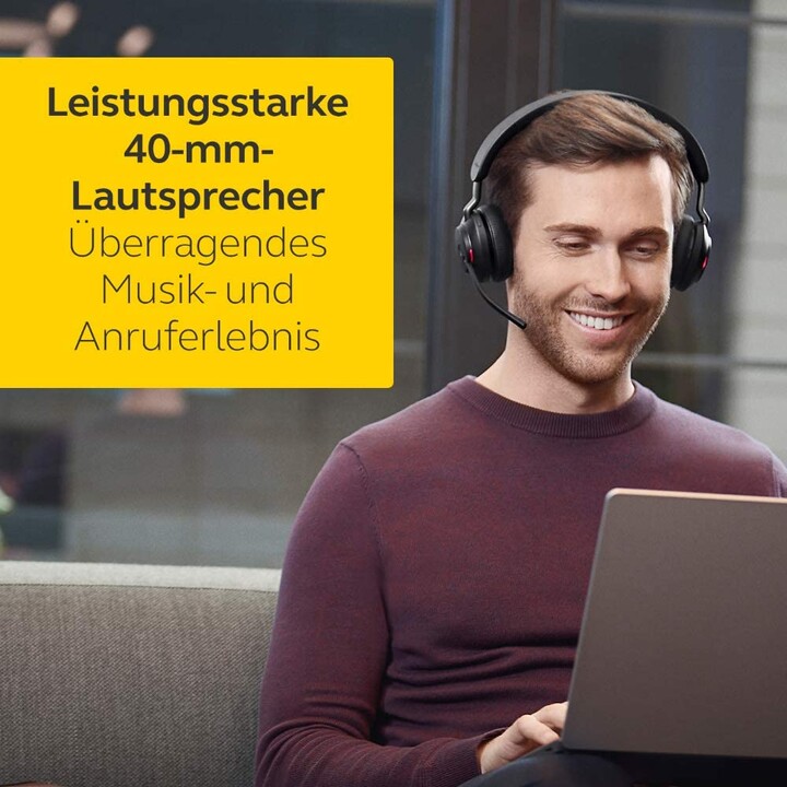 Jabra Evolve2 65 UC Cuffie auricolari stereo Bluetooth con stazione di ricarica nere 26599-989-988