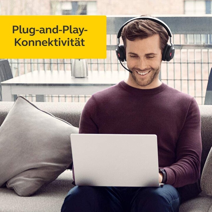 Jabra Evolve2 65 UC Stereo Bluetooth On-Ear Headset with charging station black 26599-989-988