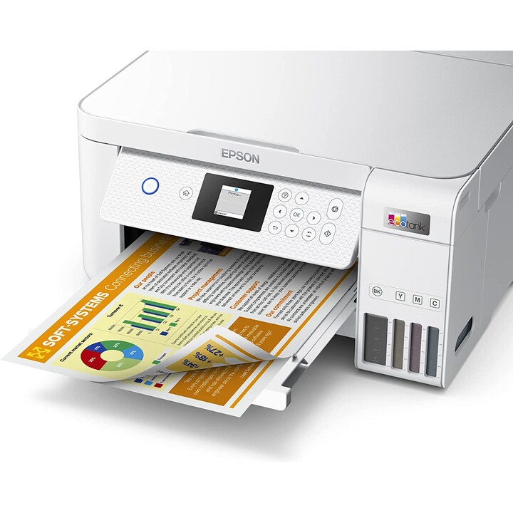 Dispositivo multifuncional jato de tinta Epson EcoTank ET-2856 (A4, impressão, cópia, digitalização, sistema de tanque de tinta,