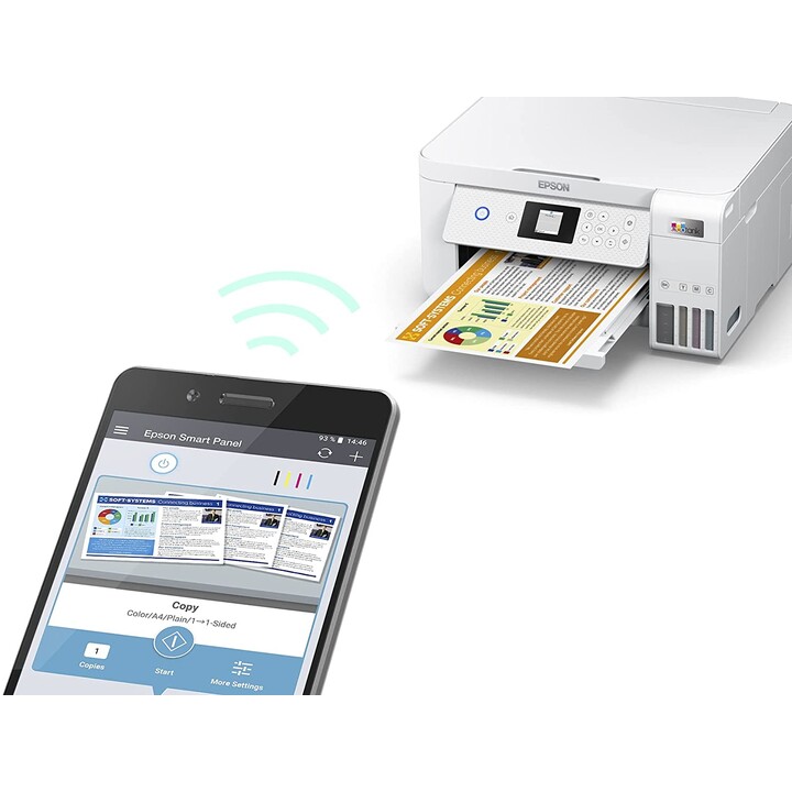 Dispositivo multifuncional jato de tinta Epson EcoTank ET-2856 (A4, impressão, cópia, digitalização, sistema de tanque de tinta,