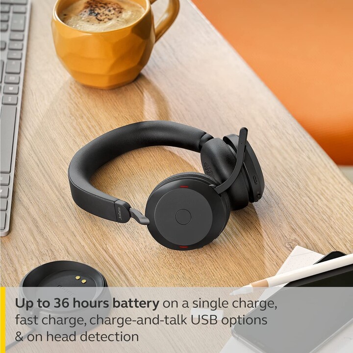 Jabra Evolve2 75 UC Stereo Headset On-Ear (Bluetooth, kabellos, ANC, USB)