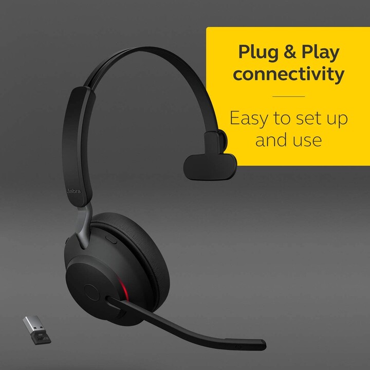 Jabra Evolve2 65 UC Mono Headset On-Ear conversível, Bluetooth, sem fio