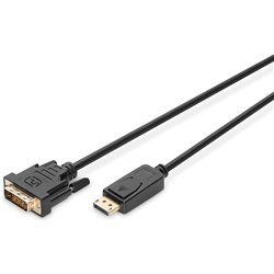 DIGITUS DisplayPort adapter cable - DisplayPort / DVI 2m (w / locking, DP1.1a comp., CE, black, AK-340301-020-S)