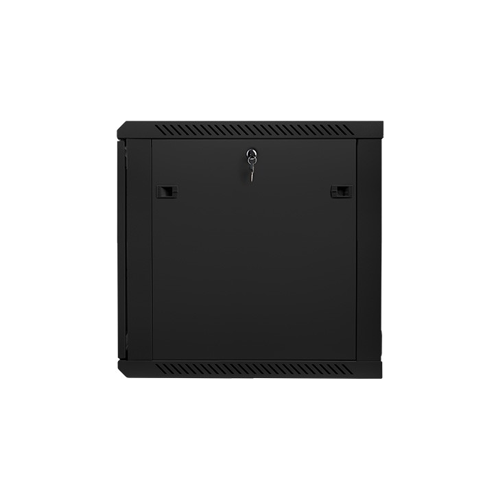 Lanberg wandmontierter Installationsschrank 19'' 12U 600x600mm Schwarz (Glastür)