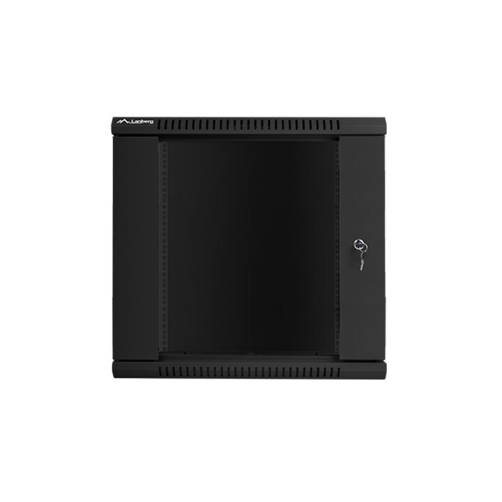 Lanberg wall-mounted installation rack cabinet 19 '' 12U 600x600mm black ( glass door )