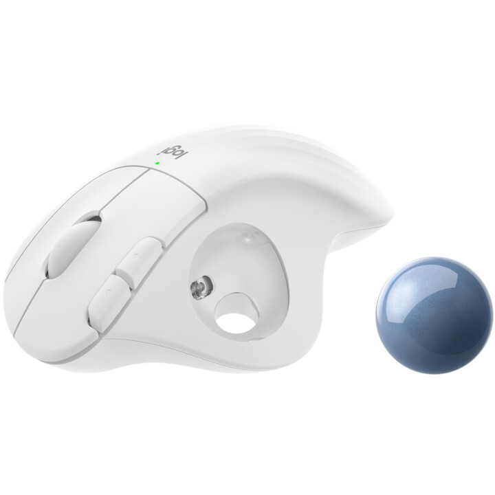 Trackball inalámbrico Logitech ERGO M575 (menos movimiento, por lo tanto más comodidad, blanco)