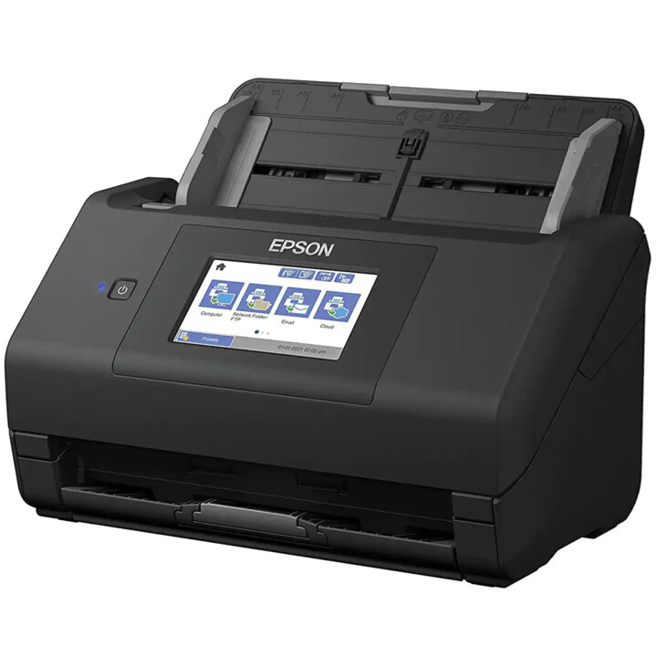 Scanner de documentos Epson WorkForce ES-580W (A4, 24 bits, sensor ultrassônico, duplex, USB 3.0, W-LAN, host USB)