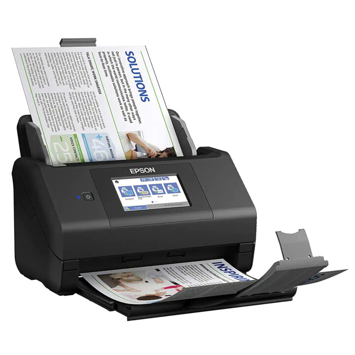 Scanner de documentos Epson WorkForce ES-580W (A4, 24 bits, sensor ultrassônico, duplex, USB 3.0, W-LAN, host USB)