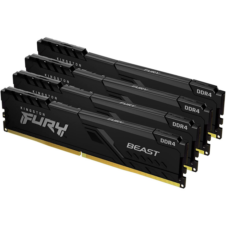 Kingston 128GB 3600 MHz DDR4 CL18 DIMM (kit di 4) FURY Beast Nero KF436C18BBK4 / 128