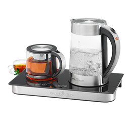 Chaleira elétrica ProfiCook PC-TKS 1056 1,7 L Preto,Aço inoxidável,Transparente