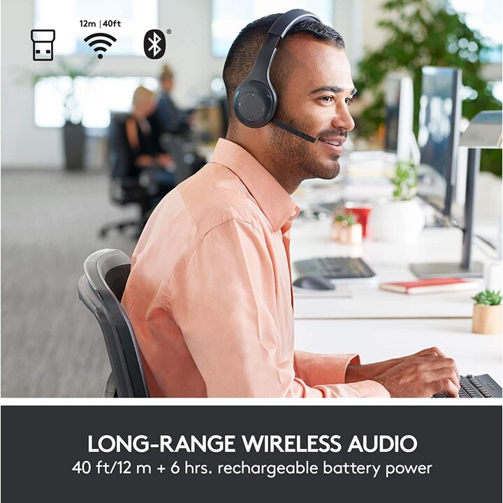 Fone de ouvido estéreo Jabra Evolve2 75 MS na orelha (Bluetooth, sem fio, ANC, USB, estação de carregamento)