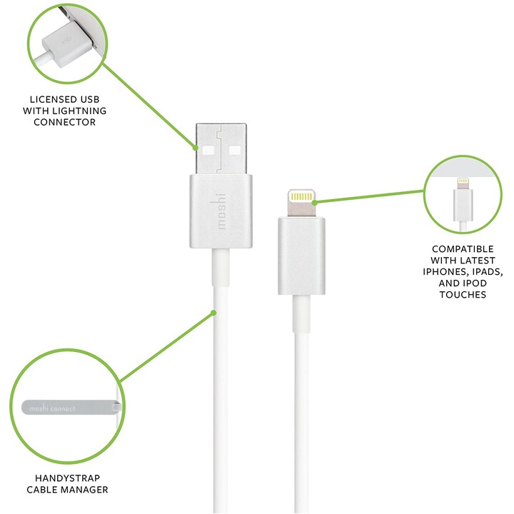 Cabo USB com conector Lightning Branco (1 m)