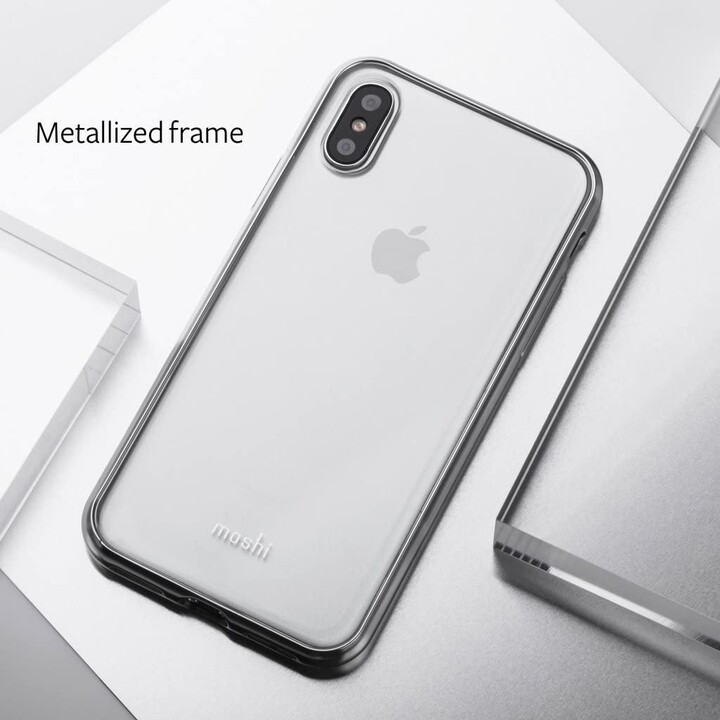 Vitros para iPhone XS / X - Proteção de capa ultrafina - Jet Silver