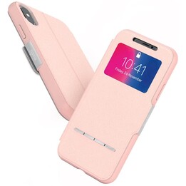 SenseCover for iPhone XS/X - hardshell case with touch-sensitive cover - Luna Pink