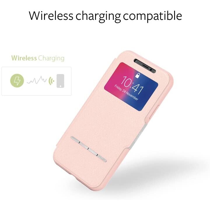 SenseCover pour iPhone XS/X - étui rigide avec coque tactile - Luna Pink