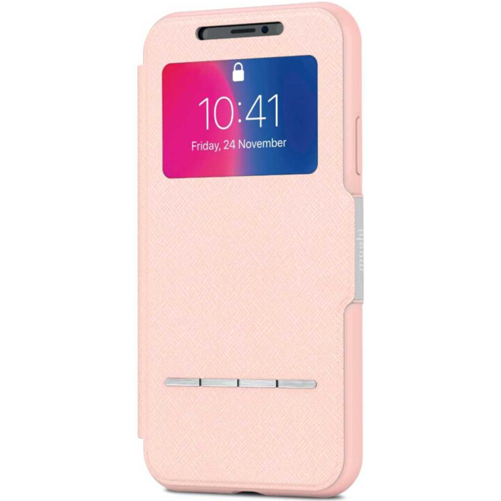 SenseCover pour iPhone XS/X - étui rigide avec coque tactile - Luna Pink