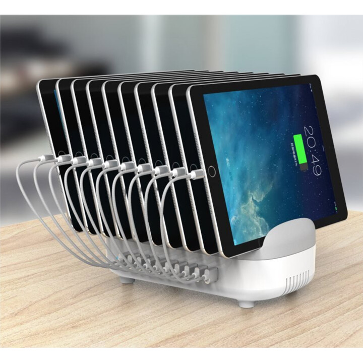 Base de chargement USB de 10 puertos Blanco - Enchufe de la UE