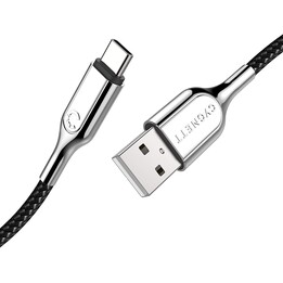 Gepanzertes 2.0 USB-C auf USB-A (3A/60W) Kabel 1M - Schwarz